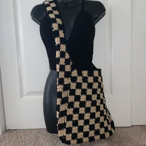 Checkered Crocheted Purse